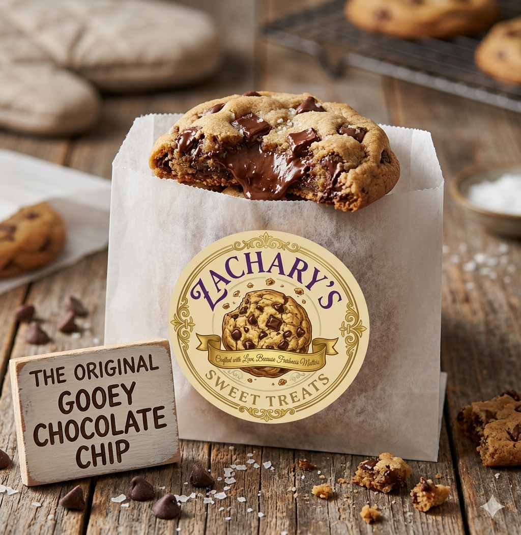 Zachary's Gourmet 2 Keto Chocolate Chip Cookie — Gluten-Free, Low-Carb, 11g Protein | Fresh-Baked