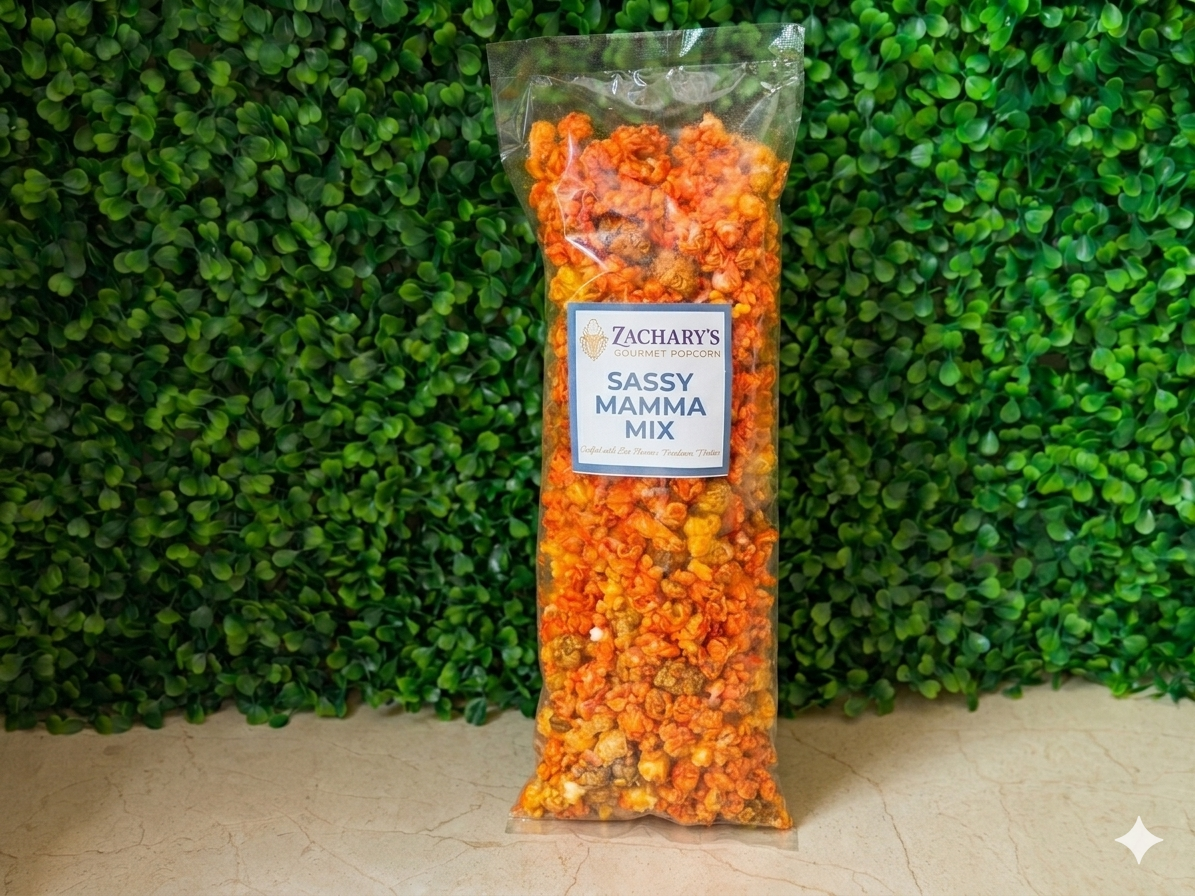 Sassy Mamma Mix Gourmet Popcorn, Caramel Cheddar Spicy