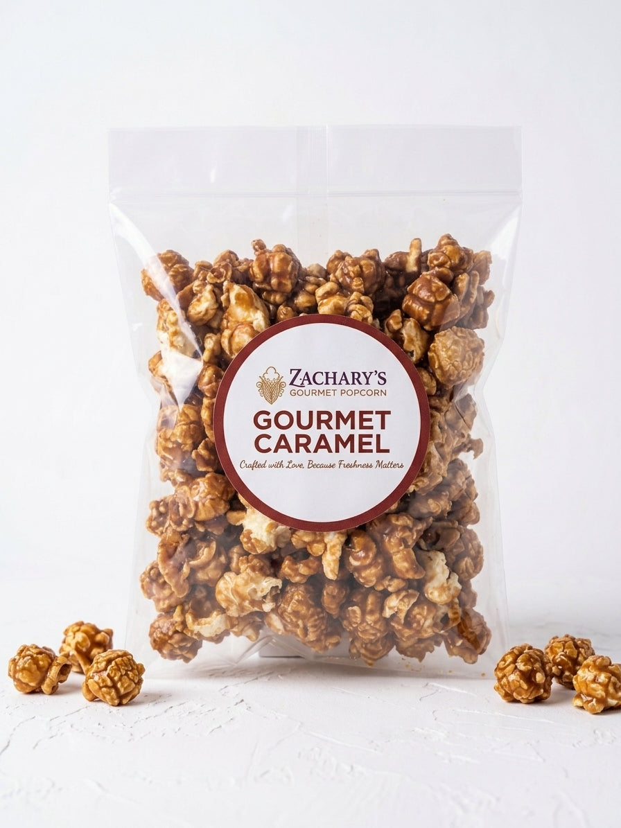 Zachary's Sweet Gourmet Caramel popcorn, popped fresh in Chicago and shipped in 48 hours