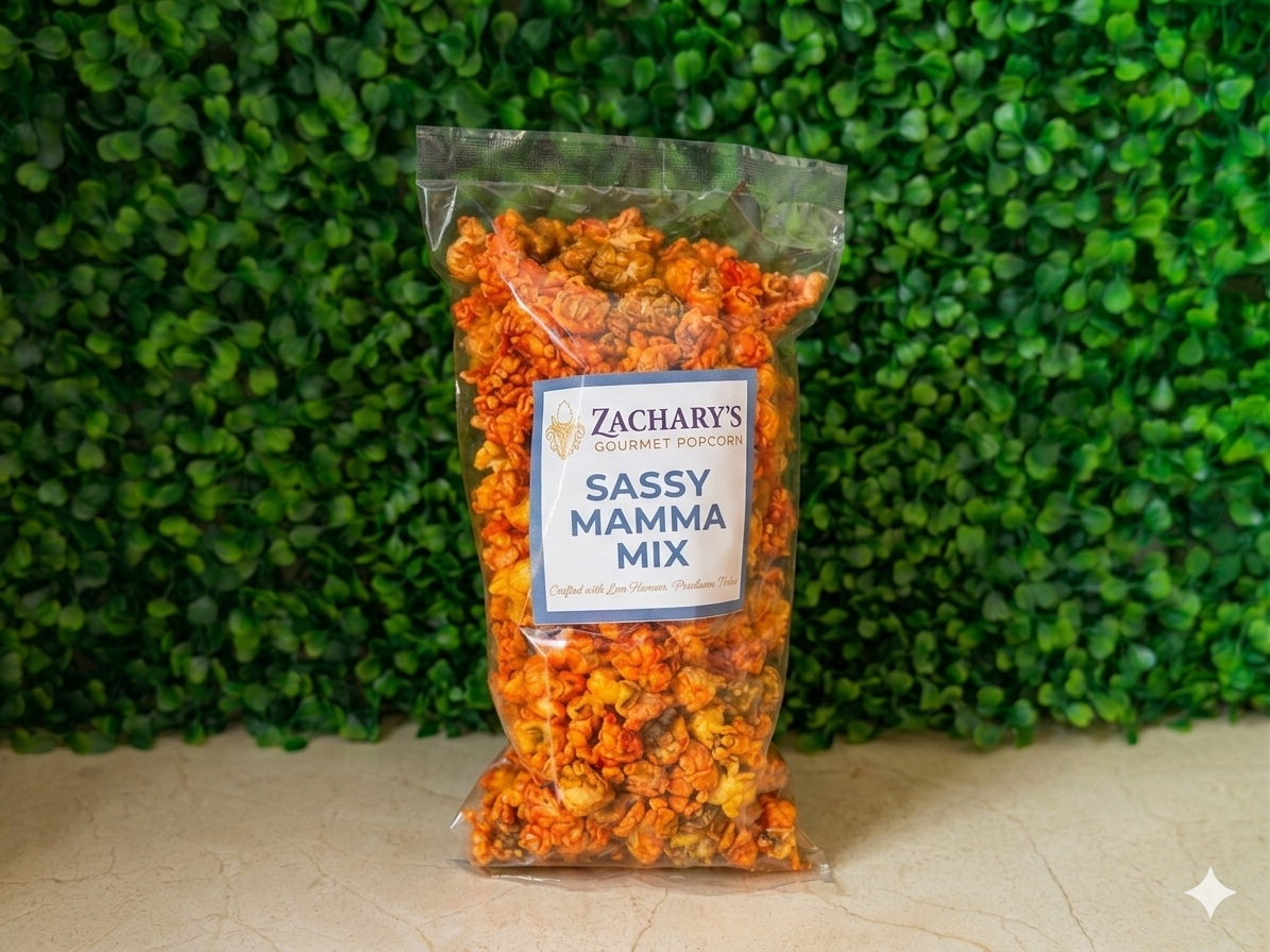 Sassy Mamma Mix Gourmet Popcorn, Caramel Cheddar Spicy