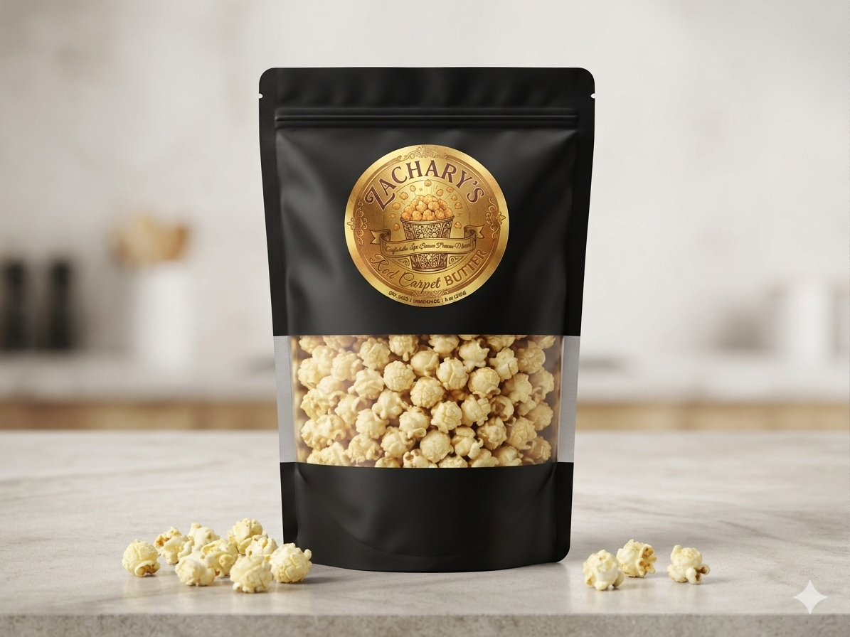 Mylar  with window popcorn bag 