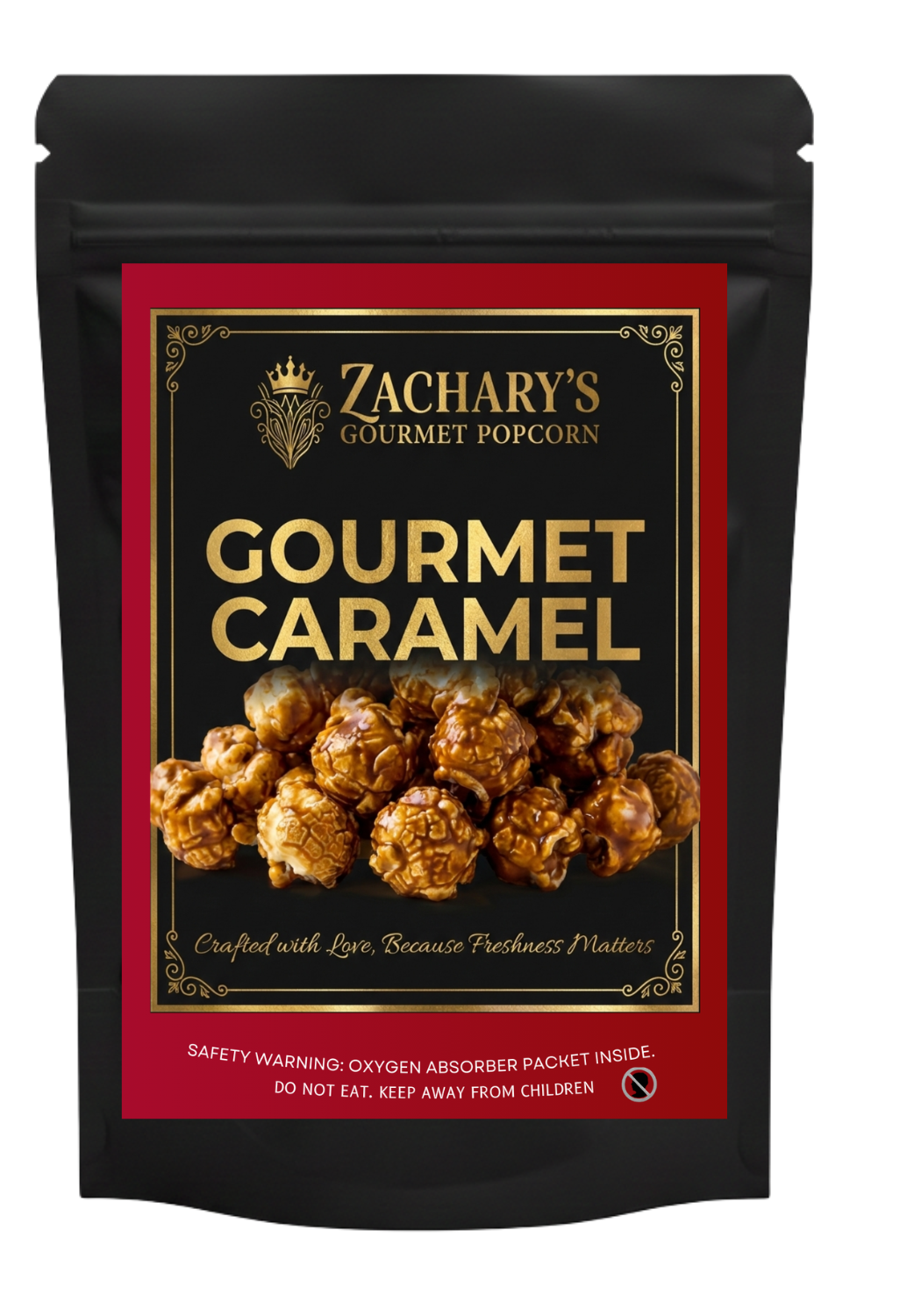 Zachary's Gourmet Popcorn - Gourmet Caramel: 5oz bag of handcrafted, small-batch caramel corn made with real butter and fresh ingredients